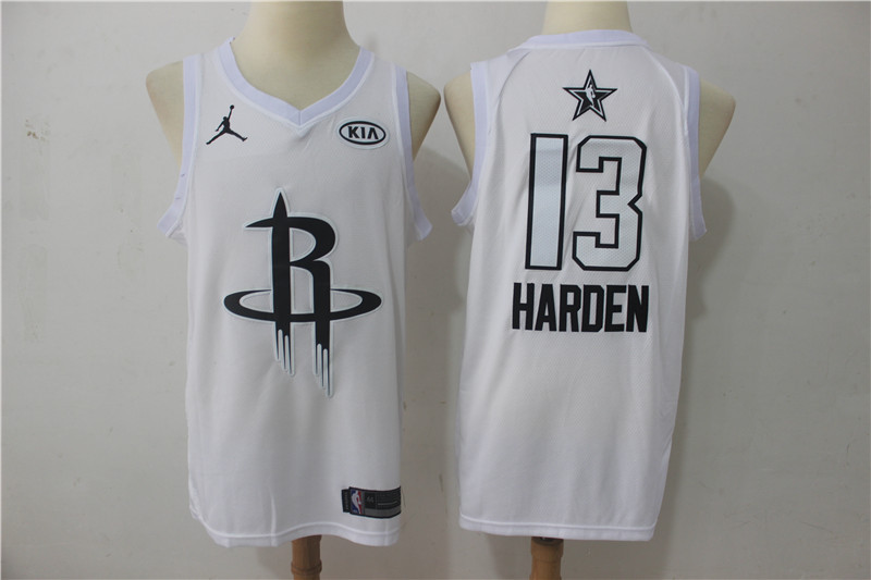 Men Houston Rockets #13 Harden White 2108 All Stars NBA Jerseys->->NBA Jersey
